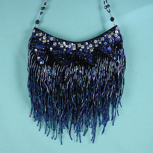 Beaded Fringe Evening Bag with Handle, a fashion accessorie - Evening Elegance