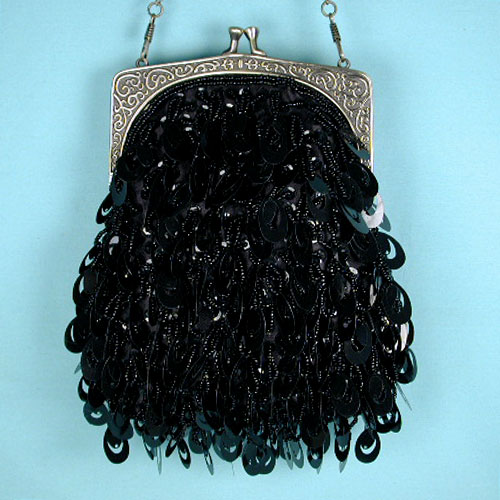 Beaded and Sequined Vintage Look Evening Bag, a fashion accessorie - Evening Elegance