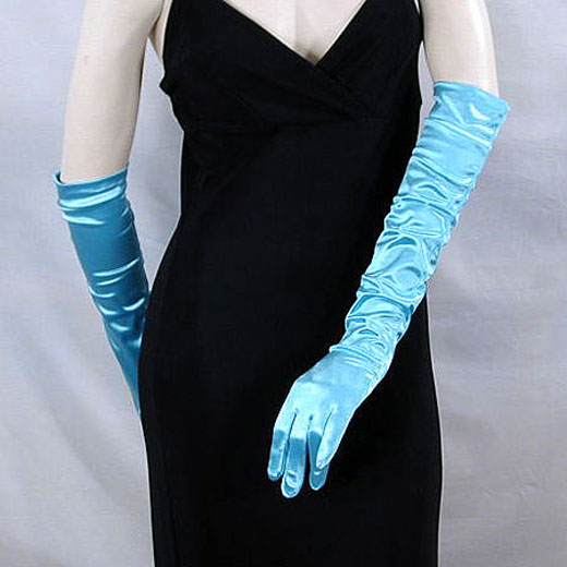 Above the Elbow Satin Stretch Gloves, a fashion accessorie - Evening Elegance