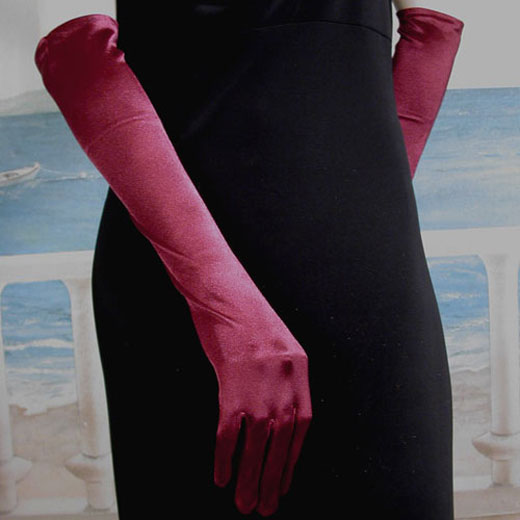 Above the Elbow Satin Stretch Gloves, a fashion accessorie - Evening Elegance