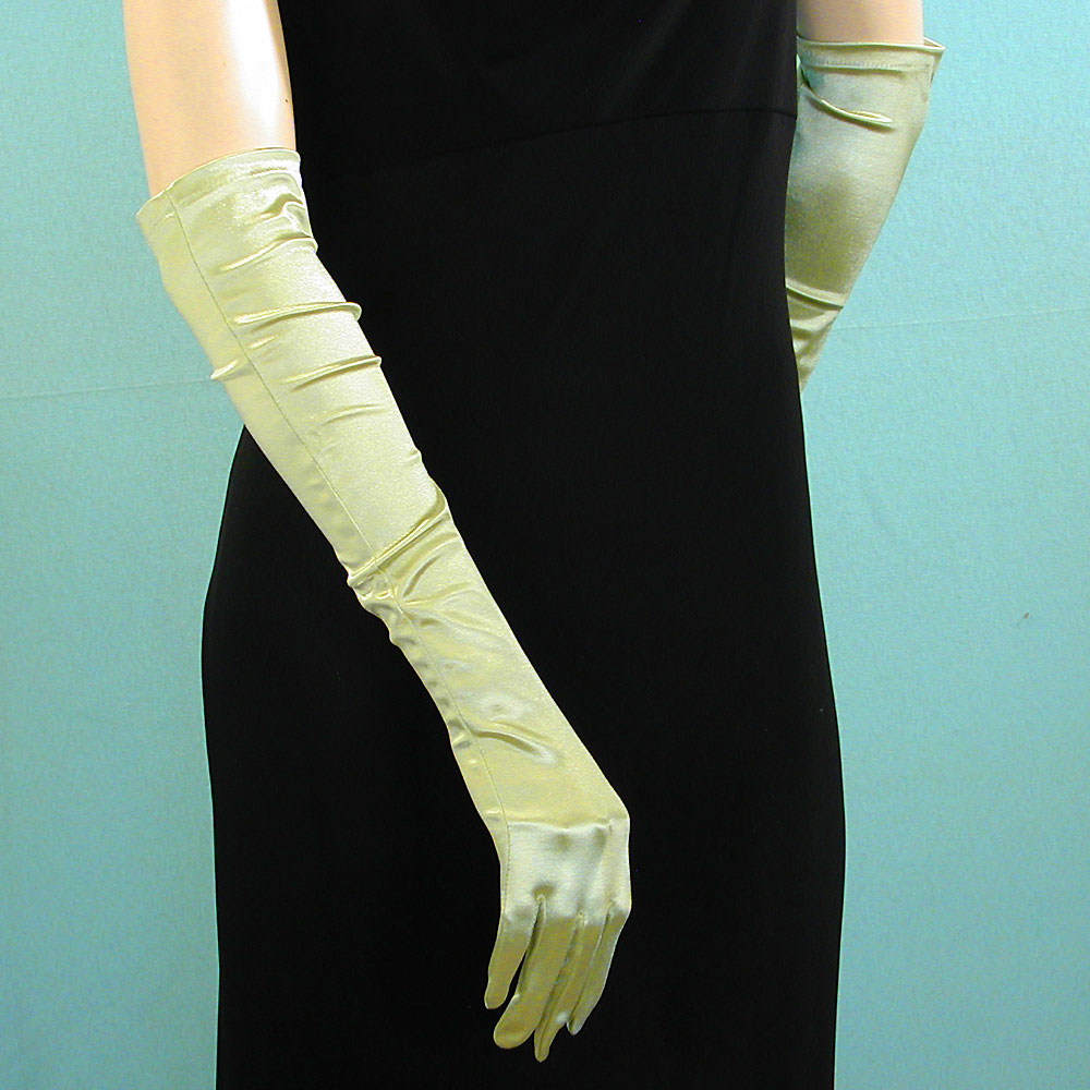 Above the Elbow Satin Stretch Gloves, a fashion accessorie - Evening Elegance