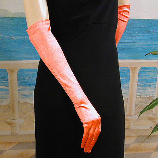 Above the Elbow Satin Stretch Gloves, a fashion accessorie - Evening Elegance