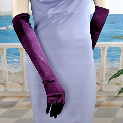 Above the Elbow Satin Stretch Gloves, a fashion accessorie - Evening Elegance