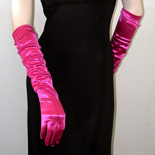 Above the Elbow Satin Stretch Gloves, a fashion accessorie - Evening Elegance