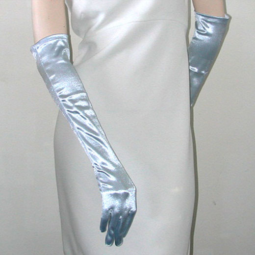 Above the Elbow Satin Stretch Gloves, a fashion accessorie - Evening Elegance