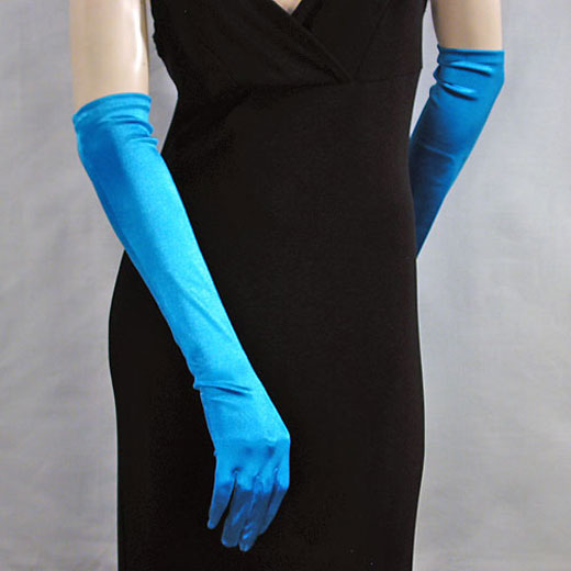 Above the Elbow Satin Stretch Gloves, a fashion accessorie - Evening Elegance