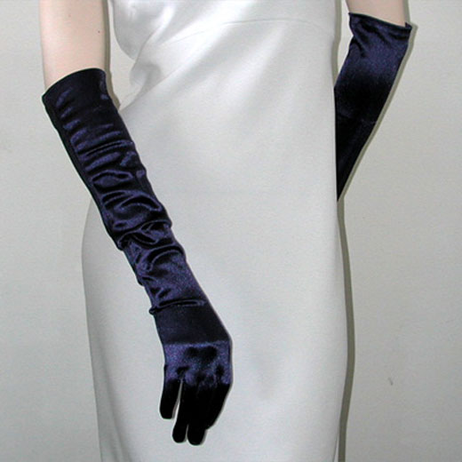 Above the Elbow Satin Stretch Gloves, a fashion accessorie - Evening Elegance