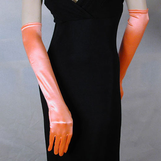 Above the Elbow Satin Stretch Gloves, a fashion accessorie - Evening Elegance