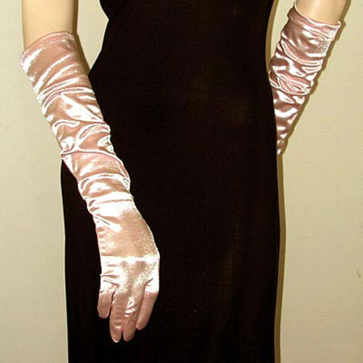 Above the Elbow Satin Stretch Gloves, a fashion accessorie - Evening Elegance