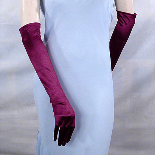 Above the Elbow Satin Stretch Gloves, a fashion accessorie - Evening Elegance