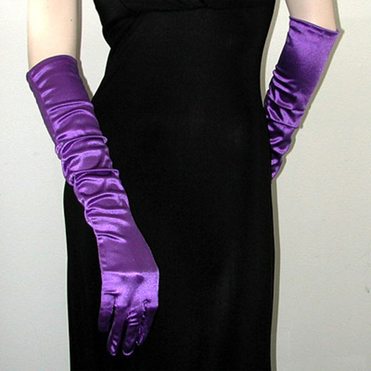 Above the Elbow Satin Stretch Gloves, a fashion accessorie - Evening Elegance