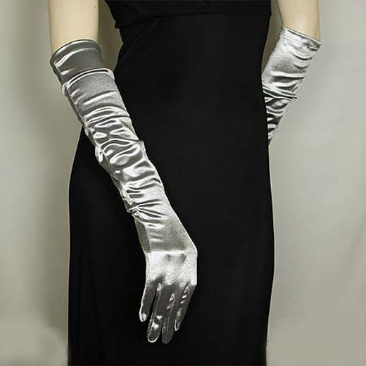 Above the Elbow Satin Stretch Gloves, a fashion accessorie - Evening Elegance