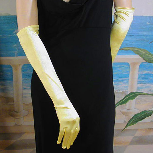 Above the Elbow Satin Stretch Gloves, a fashion accessorie - Evening Elegance