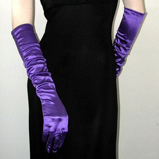 Above the Elbow Satin Stretch Gloves, a fashion accessorie - Evening Elegance