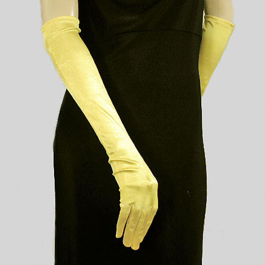 Above the Elbow Satin Stretch Gloves, a fashion accessorie - Evening Elegance