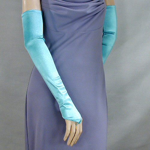 Long Satin Stretch Fingerless Opera Gloves, a fashion accessorie - Evening Elegance