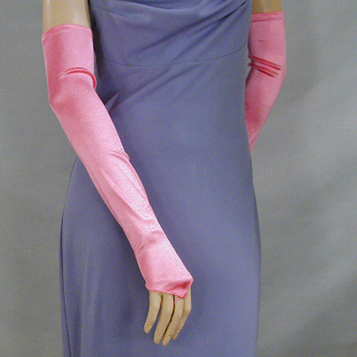 Long Satin Stretch Fingerless Opera Gloves, a fashion accessorie - Evening Elegance