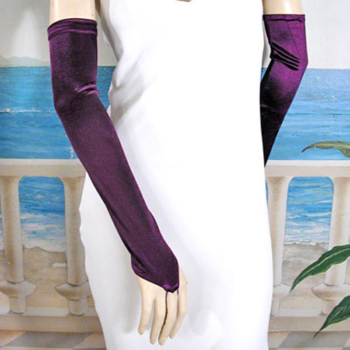 Long Satin Stretch Fingerless Opera Gloves, a fashion accessorie - Evening Elegance