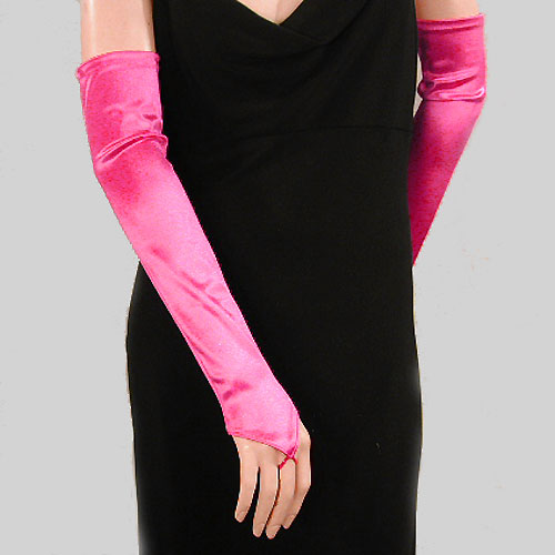 Long Satin Stretch Fingerless Opera Gloves, a fashion accessorie - Evening Elegance