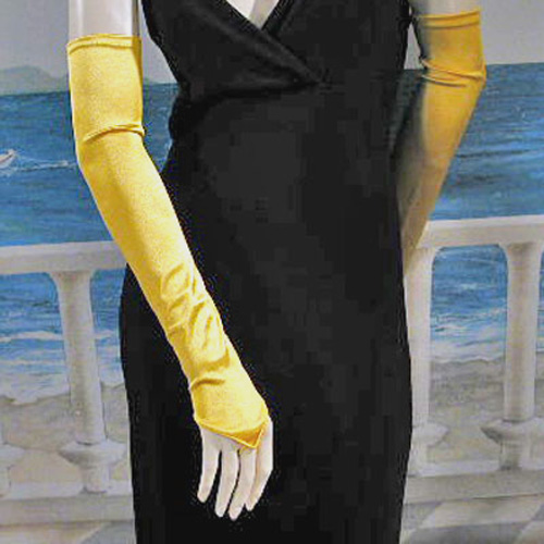 Long Satin Stretch Fingerless Opera Gloves, a fashion accessorie - Evening Elegance