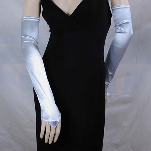 Long Satin Stretch Fingerless Opera Gloves, a fashion accessorie - Evening Elegance