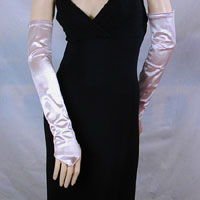 Long Satin Stretch Fingerless Opera Gloves