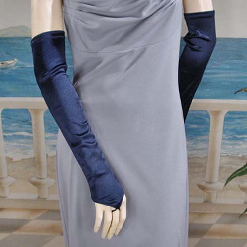 Long Satin Stretch Fingerless Opera Gloves, a fashion accessorie - Evening Elegance