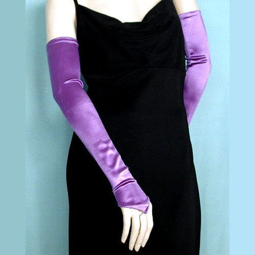 Long Satin Stretch Fingerless Opera Gloves, a fashion accessorie - Evening Elegance