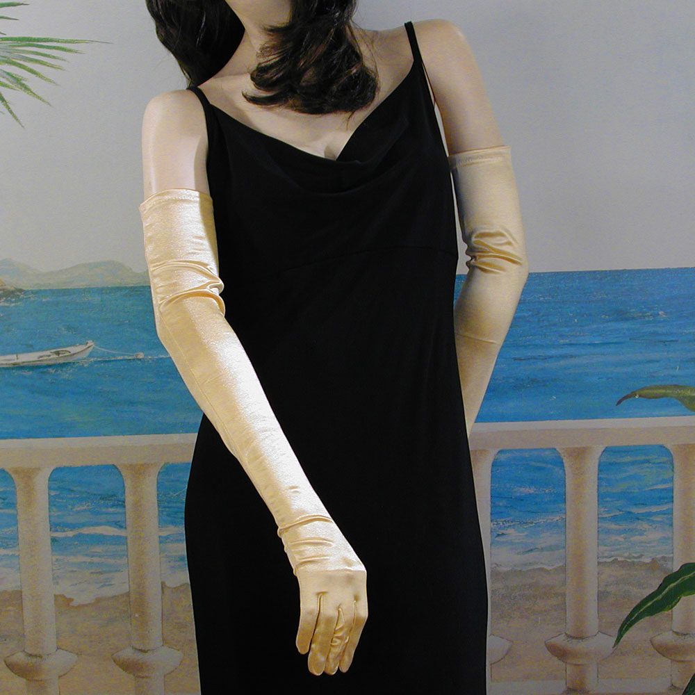 Long Satin Stretch Opera Gloves for Proms & Formal Events, Over 40 Colors, a fashion accessorie - Evening Elegance