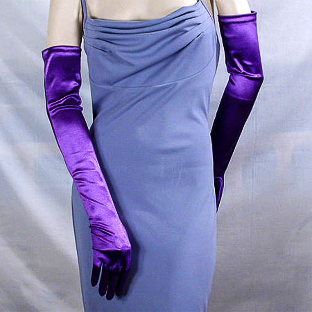 Long Satin Stretch Opera Gloves for Proms & Formal Events, Over 40 Colors, a fashion accessorie - Evening Elegance
