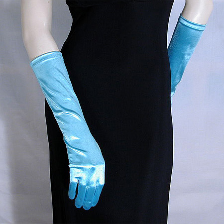 Satin Stretch Gloves Below the Elbow, a fashion accessorie - Evening Elegance