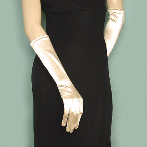 Satin Stretch Gloves Below the Elbow, a fashion accessorie - Evening Elegance