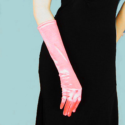 Satin Stretch Gloves Below the Elbow, a fashion accessorie - Evening Elegance