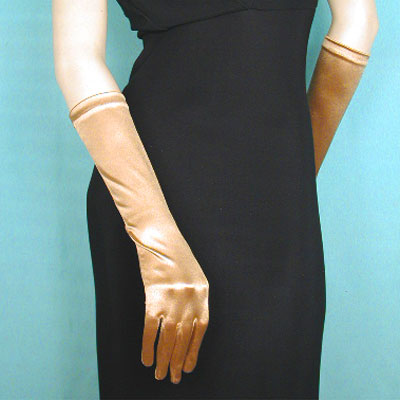 Satin Stretch Gloves Below the Elbow, a fashion accessorie - Evening Elegance