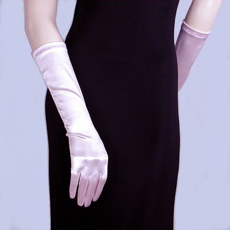 Satin Stretch Gloves Below the Elbow, a fashion accessorie - Evening Elegance