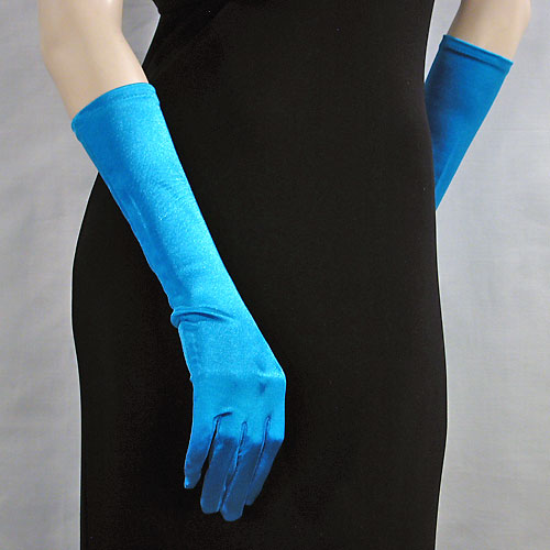 Satin Stretch Gloves Below the Elbow, a fashion accessorie - Evening Elegance