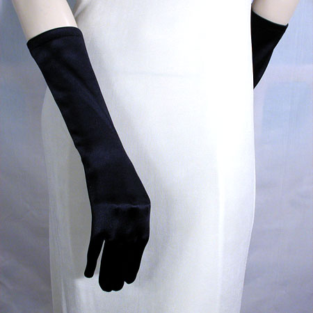 Satin Stretch Gloves Below the Elbow, a fashion accessorie - Evening Elegance