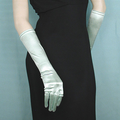 Satin Stretch Gloves Below the Elbow, a fashion accessorie - Evening Elegance