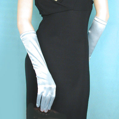 Satin Stretch Gloves Below the Elbow, a fashion accessorie - Evening Elegance