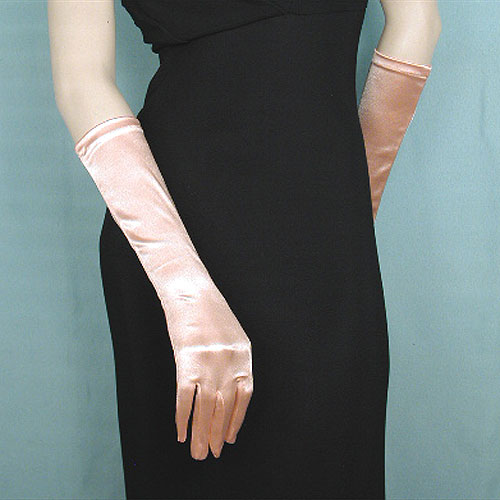 Satin Stretch Gloves Below the Elbow, a fashion accessorie - Evening Elegance