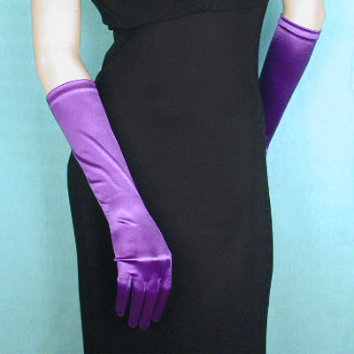 Satin Stretch Gloves Below the Elbow, a fashion accessorie - Evening Elegance