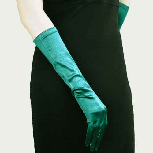 Satin Stretch Gloves Below the Elbow, a fashion accessorie - Evening Elegance