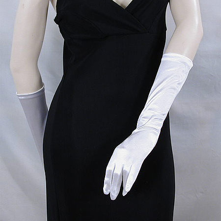 Satin Stretch Gloves Below the Elbow, a fashion accessorie - Evening Elegance