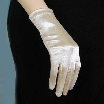 Wrist Length Satin Stretch Gloves, a fashion accessorie - Evening Elegance