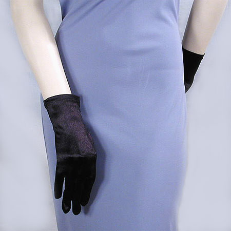 Wrist Length Satin Stretch Gloves, a fashion accessorie - Evening Elegance