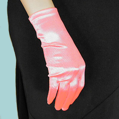 Wrist Length Satin Stretch Gloves, a fashion accessorie - Evening Elegance