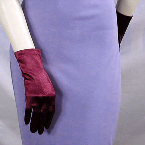 Wrist Length Satin Stretch Gloves, a fashion accessorie - Evening Elegance