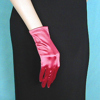 Wrist Length Satin Stretch Gloves, a fashion accessorie - Evening Elegance