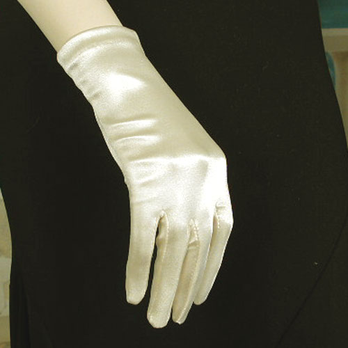 Wrist Length Satin Stretch Gloves, a fashion accessorie - Evening Elegance