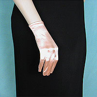 Wrist Length Satin Stretch Gloves